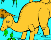 Dibujo Dinosaurio comiendo pintado por albert46