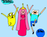 Dibujo Jake, Princesa Chicle y Finn pintado por skiper9