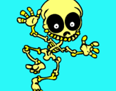 Dibujo Esqueleto contento 2 pintado por warnado