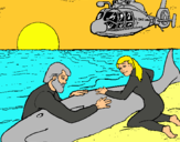 Dibujo Rescate ballena pintado por moncofar