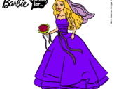 Dibujo Barbie vestida de novia pintado por dulcedeleche