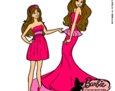 Dibujo Barbie estrena vestido pintado por meencantanlo