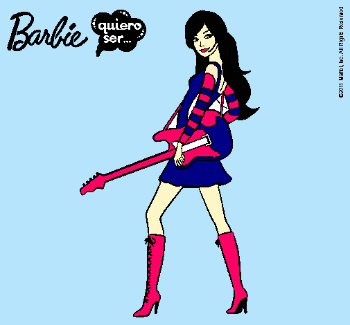 Dibujo Barbie la rockera pintado por vlentinita