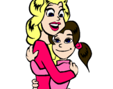Dibujo Madre e hija abrazadas pintado por tutmj