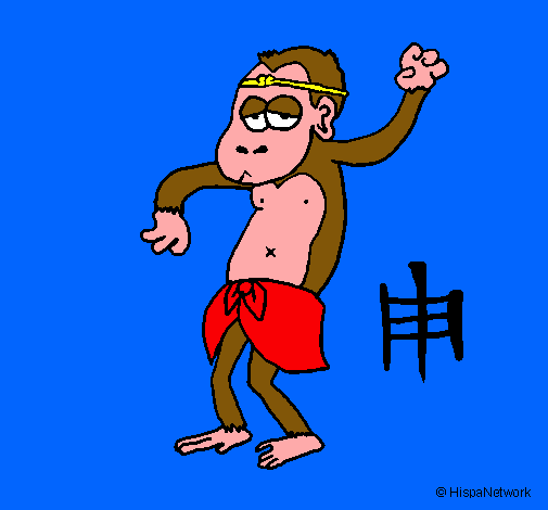 Dibujo Mono  pintado por lgansito