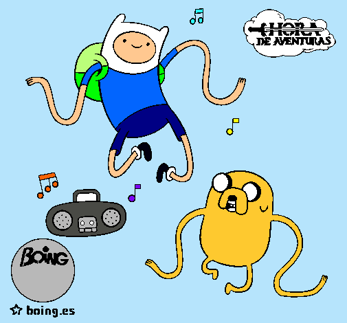 Finn y Jake escuchando música