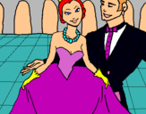 Dibujo Princesa y príncipe en el baile pintado por lgansito