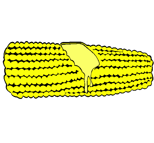 Dibujo Mazorca de maíz pintado por migl