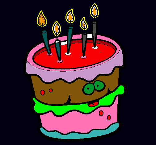 Dibujo Pastel de cumpleaños 2 pintado por grgrecigre