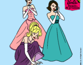 Dibujo Barbie y sus amigas vestidas de gala pintado por xime99