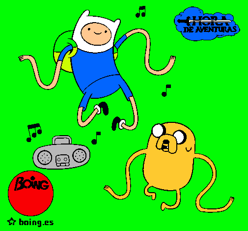 Finn y Jake escuchando música