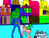 Dibujo Barbie y su perrita pintado por Ainhoa07