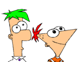 Dibujo Phineas y Ferb pintado por miralda