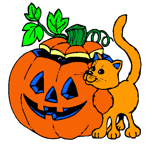 Calabaza y gato