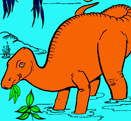 Dibujo Dinosaurio comiendo pintado por Benjamin3