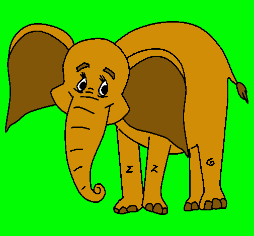 Dibujo Elefante feliz pintado por mikeyla