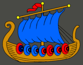 Dibujo Barco vikingo pintado por wqerwer
