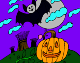 Dibujo Paisaje de Halloween pintado por ribas