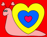 Dibujo Caracol corazón pintado por dererddf