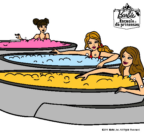 Barbie y sus amigas en el jacuzzi