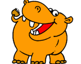 Dibujo Hipopótamo pintado por puccatiiff