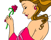 Dibujo Princesa con una rosa pintado por emilychui