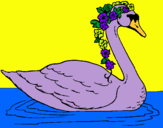 Dibujo Cisne con flores pintado por luisfergil