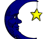 Dibujo Luna y estrella pintado por vanesaa