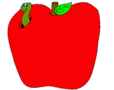 Dibujo Gusano en la fruta pintado por citlalim