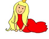 Dibujo Princesa contenta pintado por colacoca
