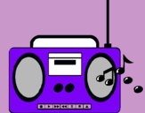 Dibujo Radio cassette 2 pintado por musical
