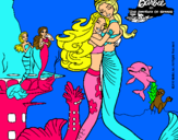 Dibujo Barbie sirena y la reina sirena pintado por princesayrei
