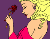 Dibujo Princesa con una rosa pintado por Tannia21