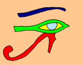 Dibujo Ojo Horus pintado por roxanita