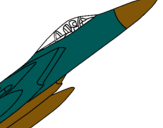 Dibujo Avión de caza pintado por pilon