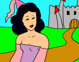 Dibujo Princesa y castillo pintado por lucia97