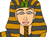 Dibujo Tutankamon pintado por egipto