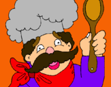 Dibujo Chef con bigote pintado por ISAIDA