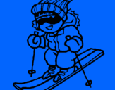 Dibujo Niño esquiando pintado por comecaca