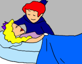 Dibujo La princesa durmiente y el príncipe pintado por ganesha