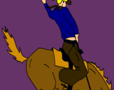 Dibujo Vaquero en caballo pintado por katyt