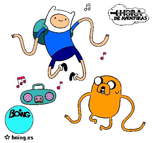 Finn y Jake escuchando música