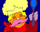 Dibujo Chef con bigote pintado por taisa