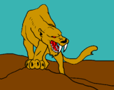 Dibujo Tigre con afilados colmillos pintado por aimat