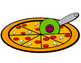 Dibujo Pizza pintado por mnbvcxzaxdfg