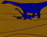 Dibujo Familia de Braquiosaurios pintado por jjesusz