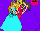 Dibujo Barbie y sus amigas princesas pintado por user