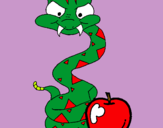 Dibujo Serpiente y manzana pintado por snay