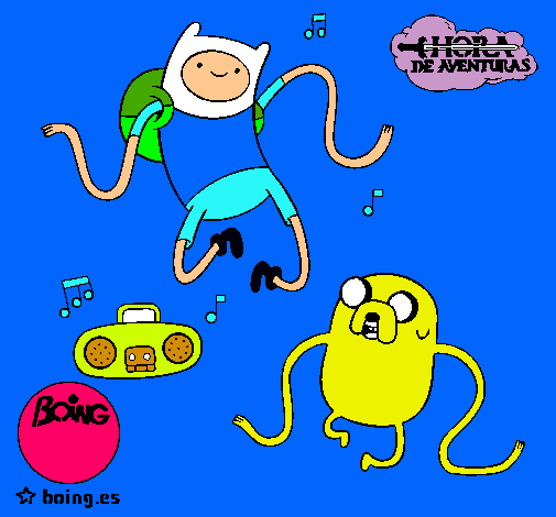 Finn y Jake escuchando música