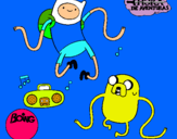 Dibujo Finn y Jake escuchando música pintado por cgcgvcfgh